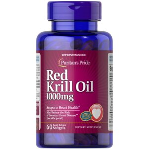 Жирні кислоти Puritan's Pride Red Krill Oil 1000 mg, 60 капсул