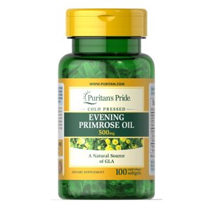 Жирні кислоти Puritan's Pride Evening Primrose Oil 500 mg, 100 капсул