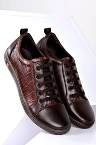 Туфлі жіночі коричневі на шнурівці Т1552