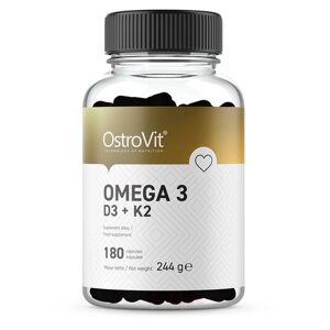 Жирні кислоти OstroVit Omega 3 D3+K2, 180 капсул