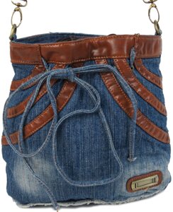 Молодіжна джинсова сумка у формі жіночої спідниці Fashion jeans bag синя