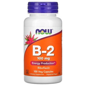 Вітаміни та мінерали NOW Vitamin B2 100 mg, 100 вегакапсул