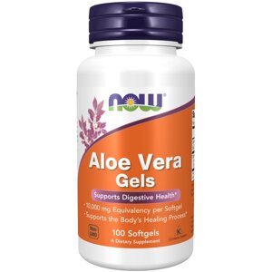 Натуральна добавка NOW Aloe Vera gels, 100 капсул