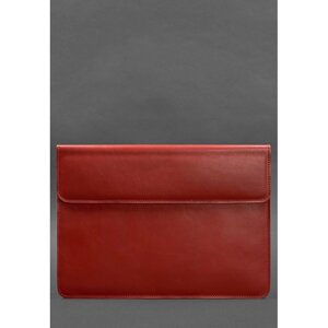 Шкіряний чохол-конверт на магнітах для MacBook 15-16 дюйм Червоний