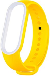 Ремешок UWatch Double Color Replacement Silicone Band For Xiaomi Mi Band 5/6/7 Yellow/White Line