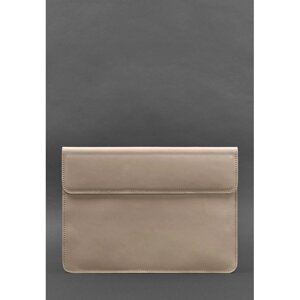 Шкіряний чохол-конверт на магнітах для MacBook 14 Світло-бежевий