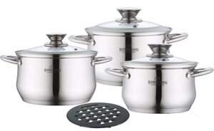 Набір кухонного посуду із нержавіючої сталі, 7 предметів Bohmann BH-0113