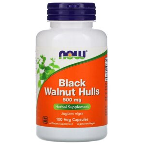 Натуральна добавка NOW Black Walnut Hulls 500 mg, 100 капсул