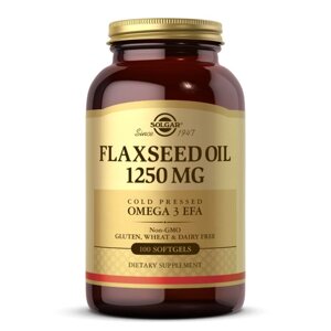 Жирні кислоти Solgar Flaxseed Oil 1250 mg, 100 капсул