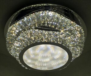 Люстра потолочная хрустальная LED с пультом C1784/500 Хром 18х50х50 см.
