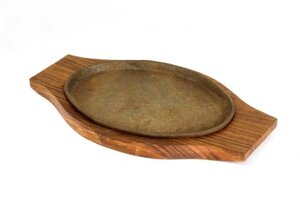 Сковорода чавунна на дерев'яній підставці Empire EM-6030 14х24 см
