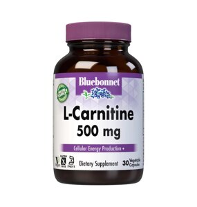 Жироспалювач Bluebonnet L-Carnitine 500 mg, 30 вегакапсул