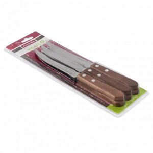 Набір стейкових ножів 6пр. із нержавіючої сталі з дерев'яними ручками (лезо 11,5см) (a5300)