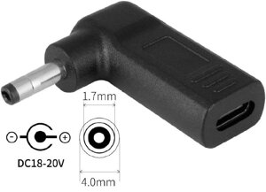 Перехідник PD (Power Delivery) тригер 18-20v Type-C (female) (max 5a, 100w) на 4.0x1.7mm з USB Type-C (Female) Power