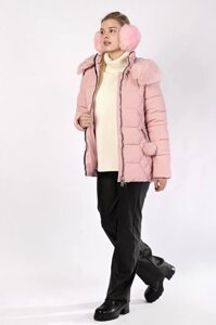 Куртка жіноча зимова рожева код П836 XXL