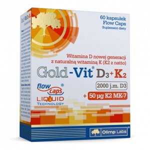 Вітаміни та мінерали Olimp Gold-Vit D3+K2 2000 UI, 60 капсул