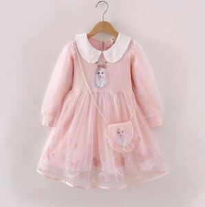 Сукня для дівчинки рожева 10245, розмір 130
