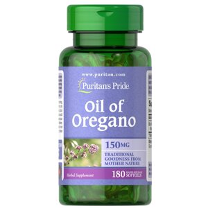Натуральна добавка Puritan's Pride Oil of Oregano 150 mg, 180 капсул