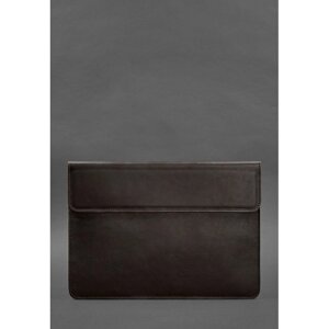 Шкіряний чохол-конверт на магнітах для MacBook 13 Темно-коричневий