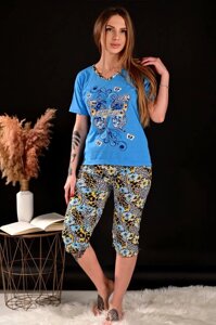 Піжама жіноча футболка та капрі код П593 L