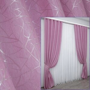 Комплект (2шт1.5х2,7м) готових жакардових штор, колекція "Савана" Колір рожевий. Код 519ш 30-273