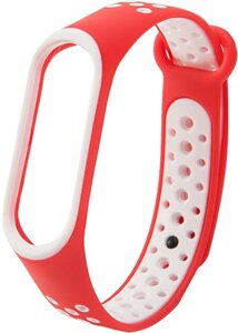 Ремешок UWatch Replacement Sports Strap for Mi Band 3/4 Red/White