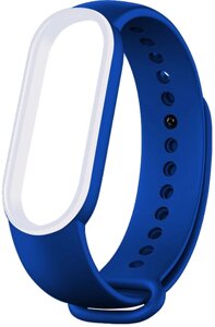 Ремешок UWatch Double Color Replacement Silicone Band For Xiaomi Mi Band 5/6/7 Blue/White Line