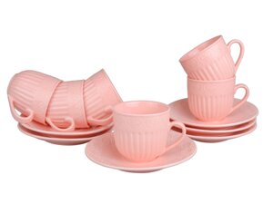 Чайний сервіз Lefard Ажур 722-123 12 предметів рожевий
