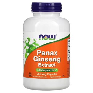 Натуральна добавка NOW Panax Ginseng 500 mg, 250 вегакапсул