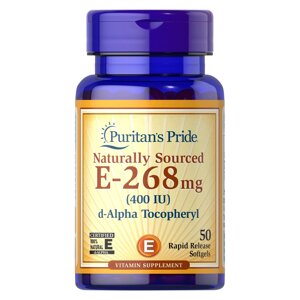 Вітаміни та мінерали Puritan's Pride Vitamin E 400 IU (268 mg) Naturally Sourced, 50 капсул