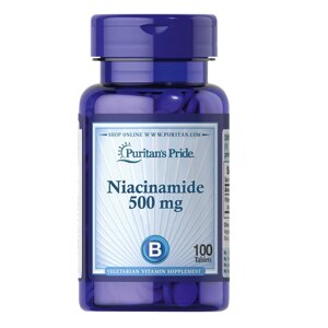 Вітаміни та мінерали Puritan's Pride Niacinamide 500 mg, 100 таблеток