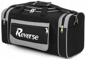 Дорожня сумка середнього розміру з кордури 58L Reverse чорна із сірим