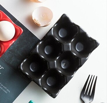 Підставка для яєць на 6 осередків Великдень 6745 3.2х9.5х14.5 см чорна від компанії Shock km ua - фото 1