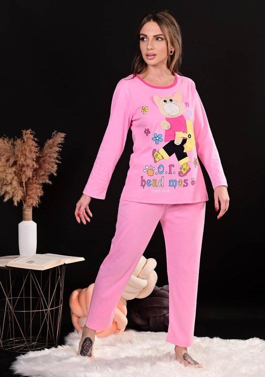 Піжама жіноча рожева кофта та штани код П551 XL від компанії Shock km ua - фото 1