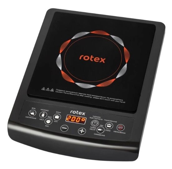 Плита індукційна електрична настільна Rotex RIO215-G 1400 Вт чорна від компанії Shock km ua - фото 1