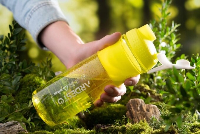 Пляшка для води Ardesto Smart bottle AR-2204-TZ 1 л жовта від компанії Shock km ua - фото 1