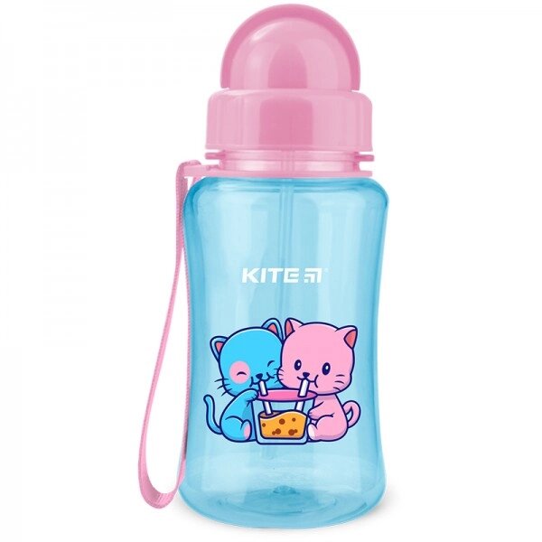 Пляшка для води дитяча Kite Cats K23-399-1 350 мл рожева від компанії Shock km ua - фото 1