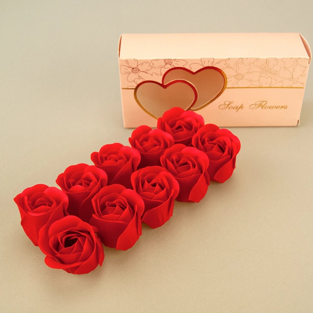 Подарунковий набір Бутони троянд з мила 12567 (червоний) від компанії Shock km ua - фото 1