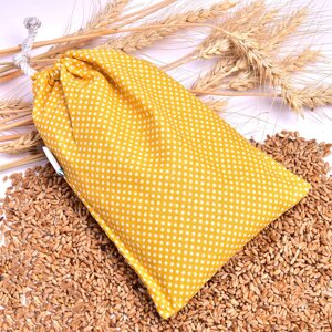 Подушка з пшеницею 15x23 см, TM IDEIA екопродукт для зігрівання та релаксації горошок жовтий