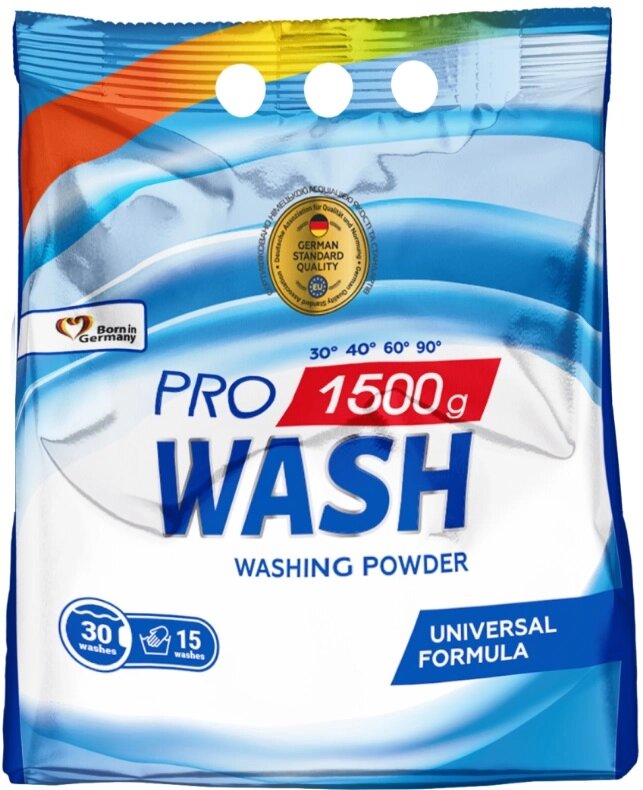 Порошок для прання універсальний 2K Pro Wash 140623 1.5 кг від компанії Shock km ua - фото 1