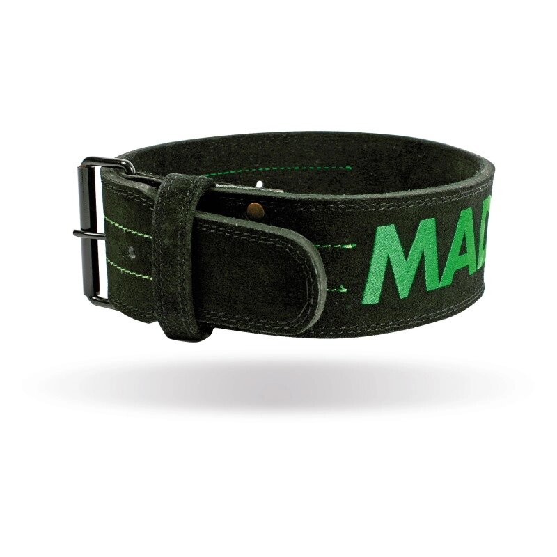 Пояс для важкої атлетики MAD MAX MFB 301, Green/Black L від компанії Shock km ua - фото 1