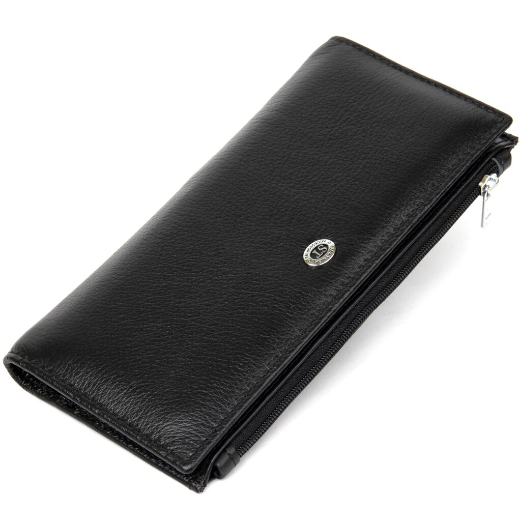 Практичний жіночий шкіряний гаманець ST Leather 19378 Чорний від компанії Shock km ua - фото 1