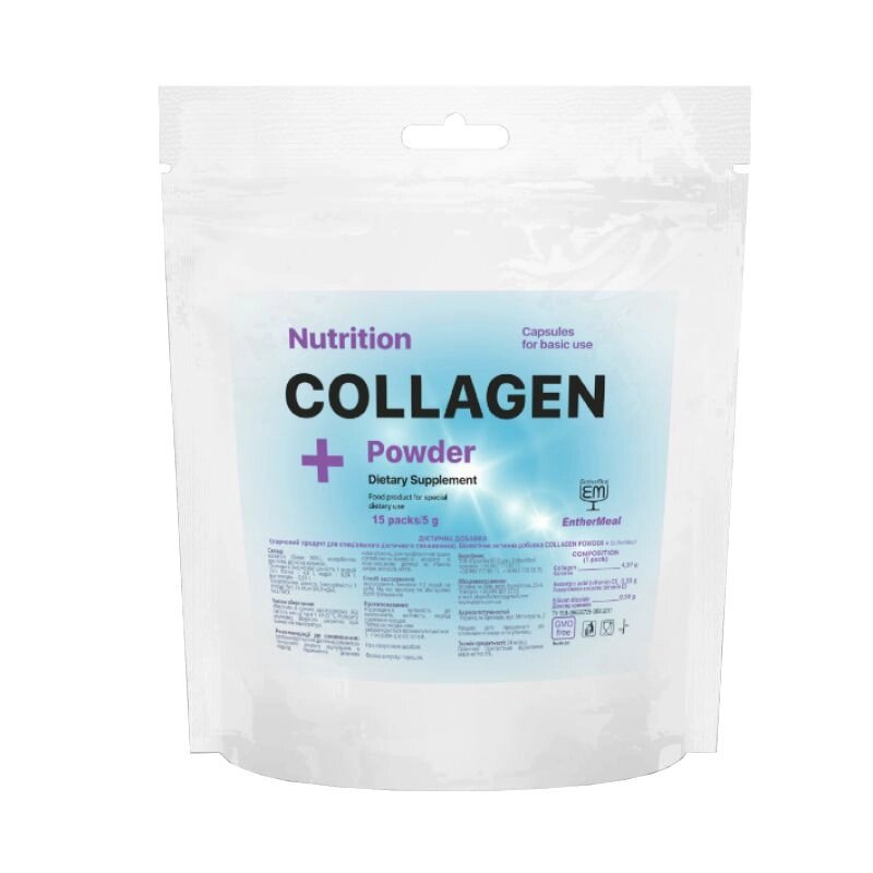 Препарат для суглобів і зв'язок EntherMeal Collagen Powder, 15*5 грам від компанії Shock km ua - фото 1
