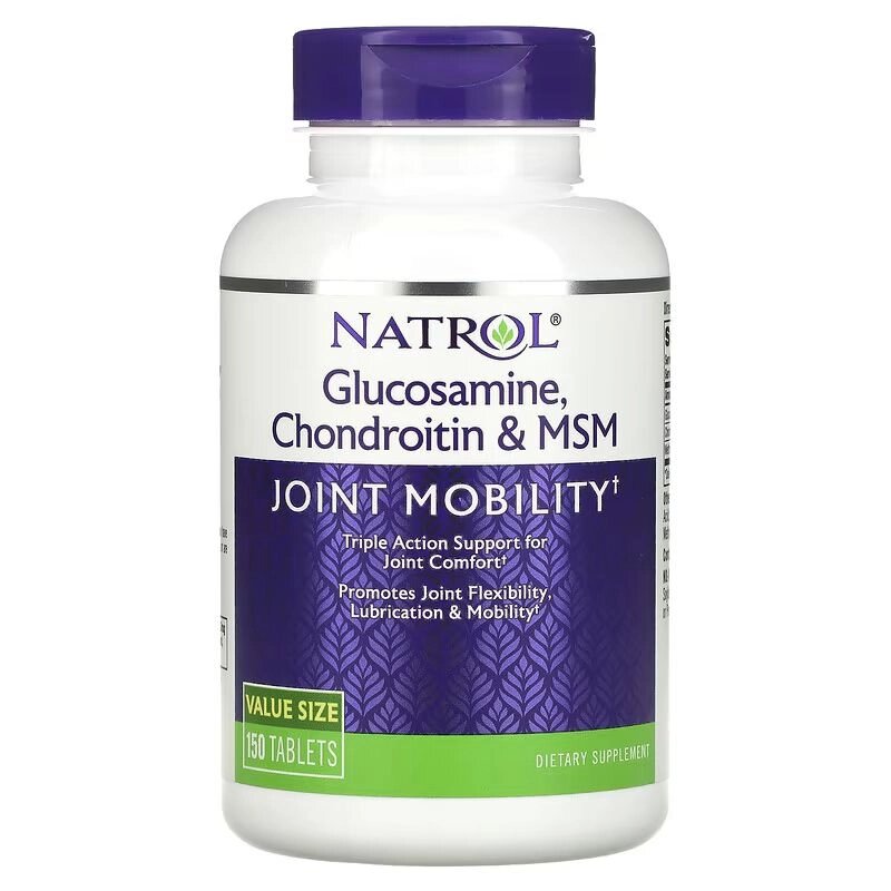 Препарат для суглобів і зв'язок Natrol Glucosamine Chondroitin MSM, 150 таблеток від компанії Shock km ua - фото 1