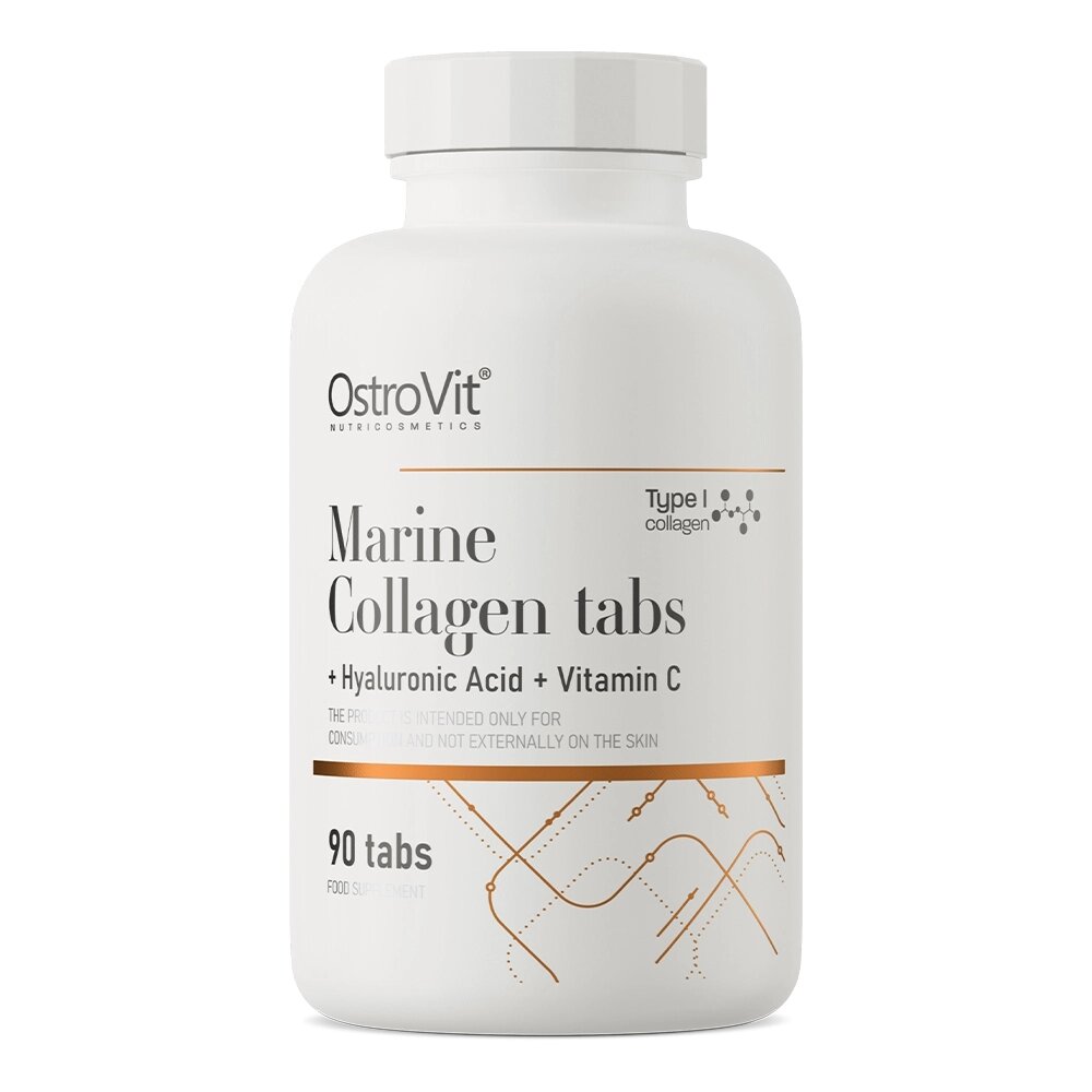Препарат для суглобів і зв'язок OstroVit Marine Collagen with Hyaluronic Acid and Vitamin C, 90 капсул від компанії Shock km ua - фото 1