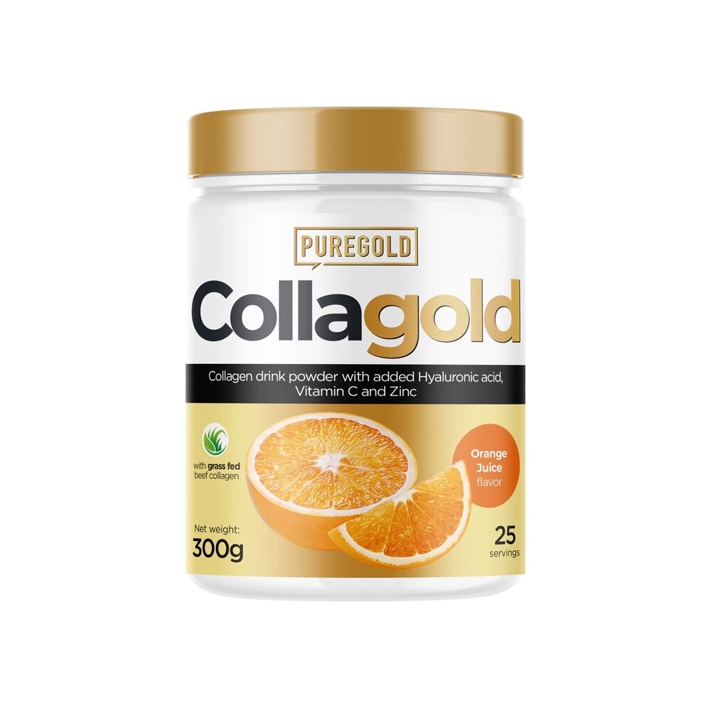 Препарат для суглобів і зв'язок Pure Gold Protein CollaGold, 300 грам Апельсиновий сок від компанії Shock km ua - фото 1