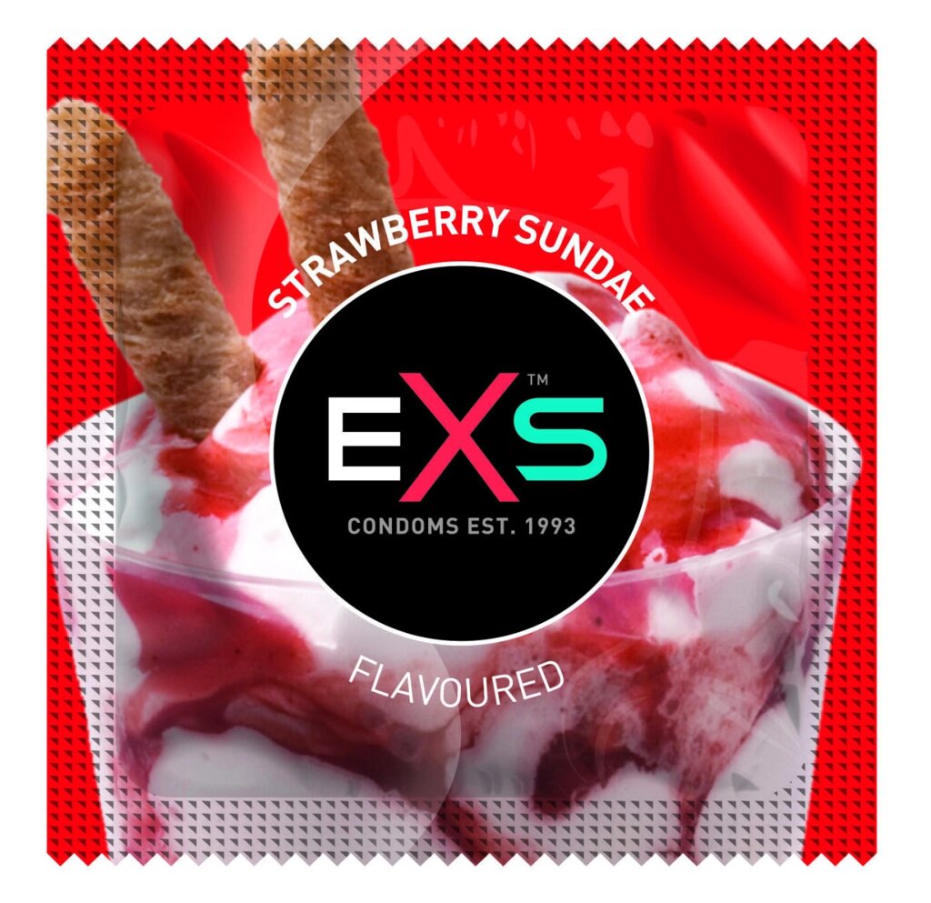 Презервативи EXS Strawberry Sundae (по 1 шт) від компанії Shock km ua - фото 1