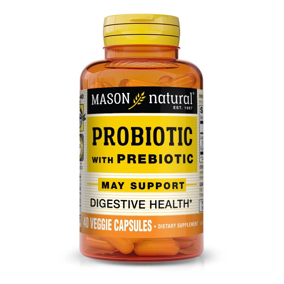 Пробіотики і пребіотики Mason Natural Probiotic with Prebiotic, 40 вегакапсул від компанії Shock km ua - фото 1