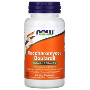 Пробіотики і пребіотики NOW Saccharomyces Boulardi, 60 вегакапсул