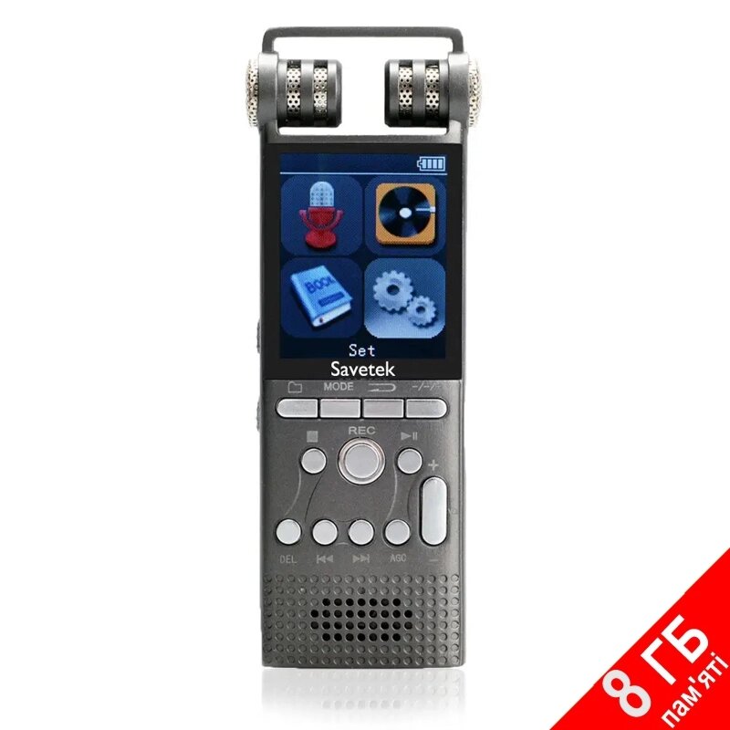 Професійний диктофон цифровий з лінійним входом Savetek GS-R06, 16 Гб пам'яті, стерео, SD до 64 Гб від компанії Shock km ua - фото 1